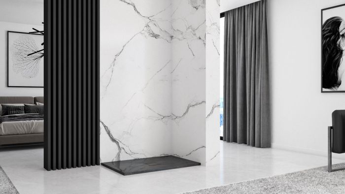 Душевой поддон Rea Stone 90x120х3,5 черный
