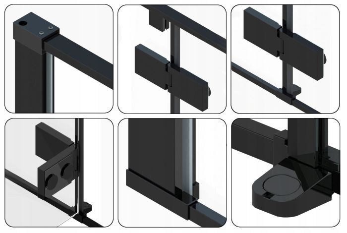 Душевая кабина Rea Fargo 90x90 R/L черный матовый