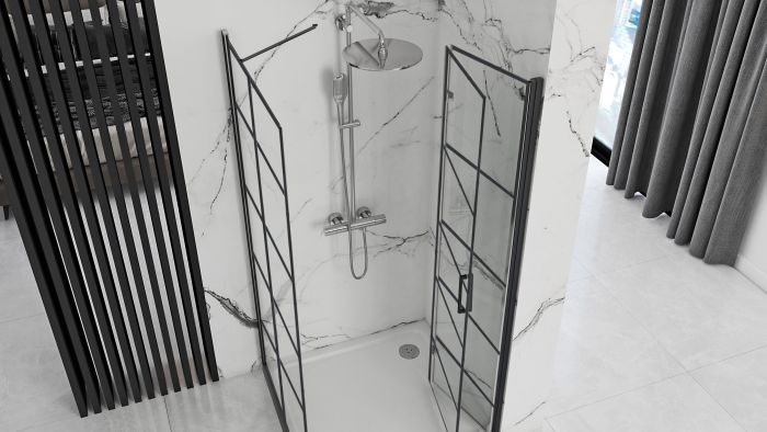 Душевая кабина Rea Molier 80x80 R/L черный