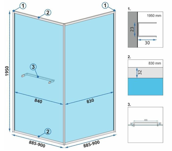 Душевая кабина Rea Space In 90x90 R/L черный