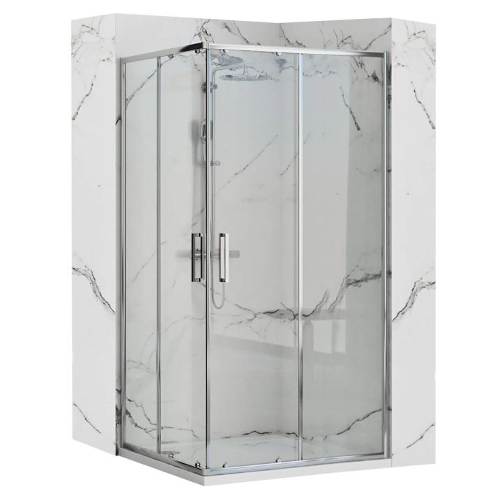Душевая кабина Rea Punto 80x100 R/L хром + Душевой поддон Savoy