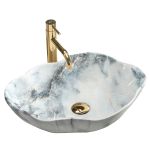 Раковина накладна Rea Pearl 515х375х135 білий, граніт