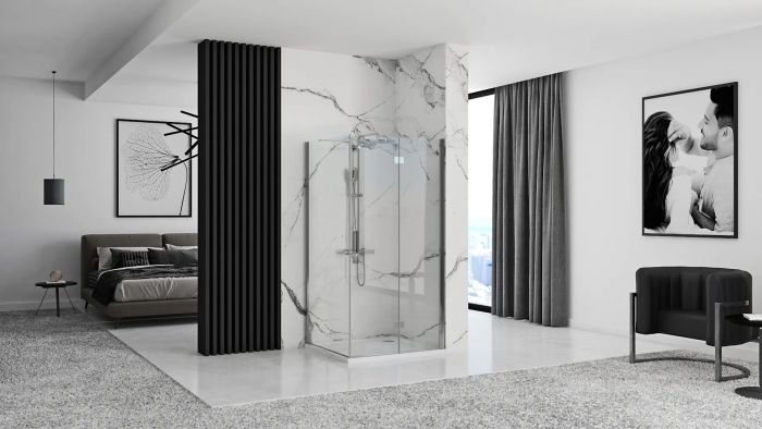 Душевая кабина Rea Molier 80x90 R/L хром