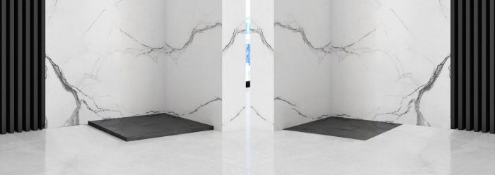 Душевой поддон Rea Stone 90x90х3 черный