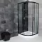 Душова кабіна Dusel EF-182B Black Matt, 90х90х190, двері розсувні, прозоре скло