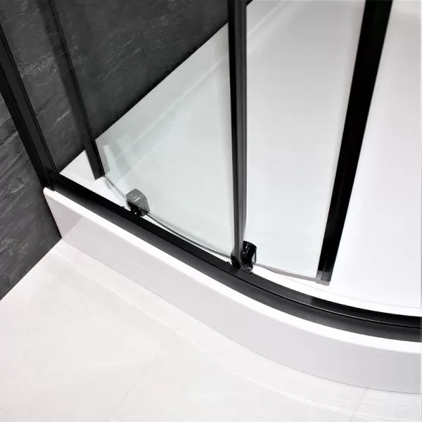 Душевая кабина Dusel EF-182B Black Matt, 90х90х190, дверь раздвижная, прозрачное стекло