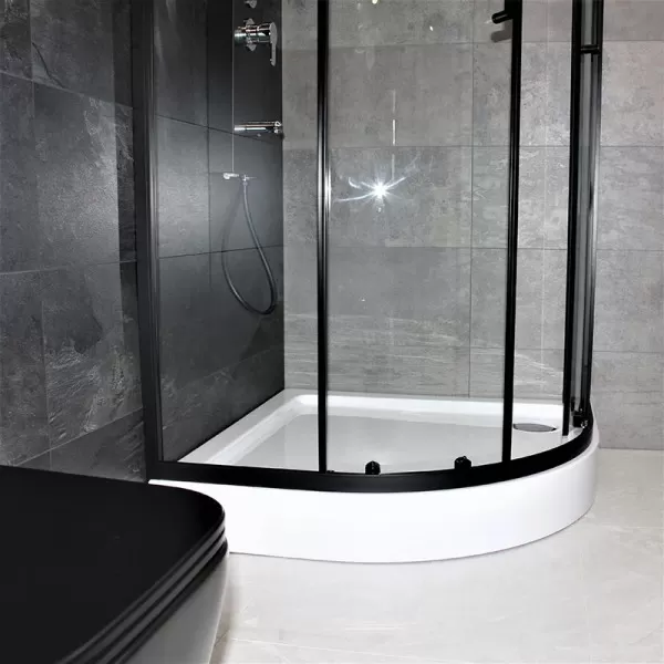 Душевая кабина Dusel EF-182B Black Matt, 90х90х190, дверь раздвижная, прозрачное стекло