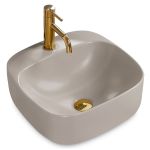 Раковина накладна Rea Luiza 420х420х155 сірий