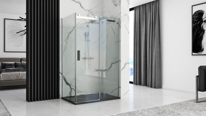 Душевой поддон Rea Rock 80x120x3,5 черный