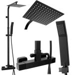 Душевая система с термостатом Rea Milan черный матовый