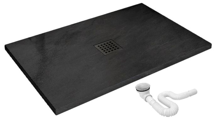 Душевой поддон Rea Rock 80x100х3,5 черный
