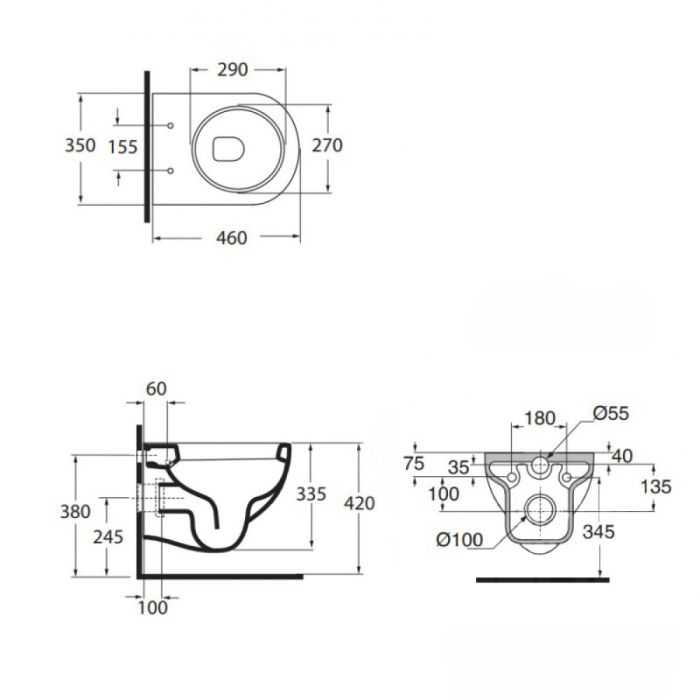 Унитаз подвесной Azzurra Mini Nuvola NUV146B1SOSK