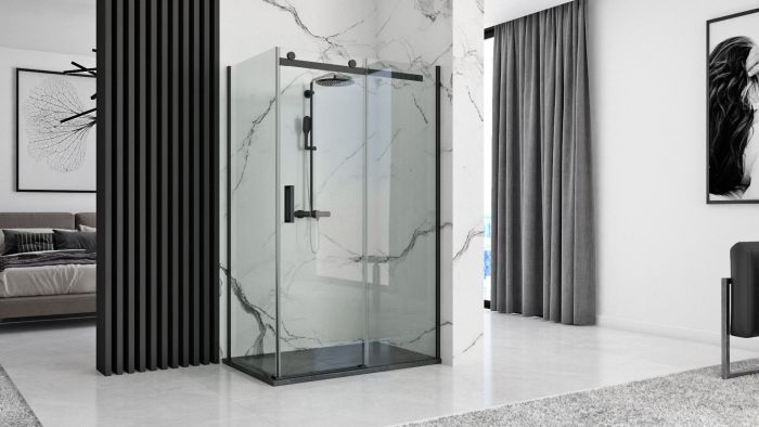 Душевой поддон Rea Stone 80x120,3,5 черный
