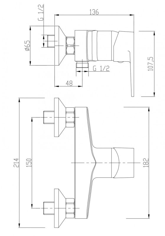 Смеситель для душа Invena Merida хром, серый BN-03-001