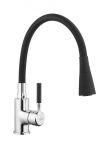 Змішувач для кухні з гнучким виливом Invena Hula хром, чорний BZ-85-L04