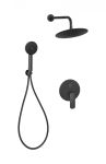 Душова система прихованого монтажу Invena Siros чорний круглий