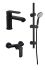 Набір змішувачів Invena Siros (для раковини, для душу, душовий гарнітур) чорний