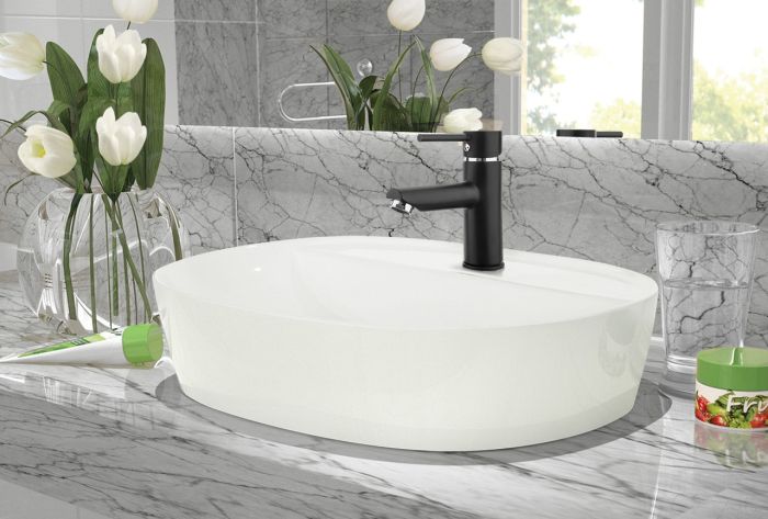 Смеситель для раковины Invena Dafni черный, хром BU-88-004
