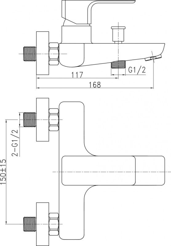 Смеситель для ванны Invena Nyks хром BW-28-001