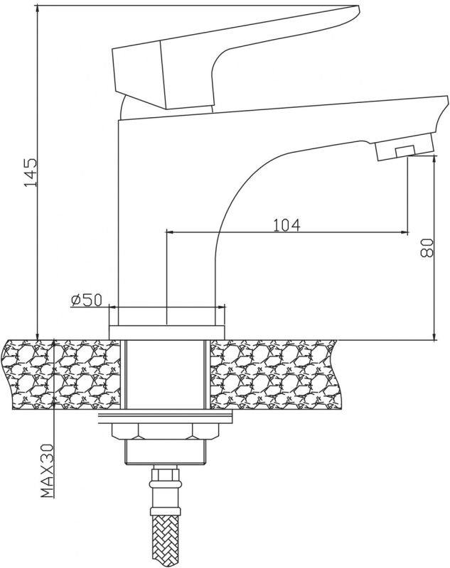 Смеситель для раковины Invena Dokos белый, хром BU-19-002