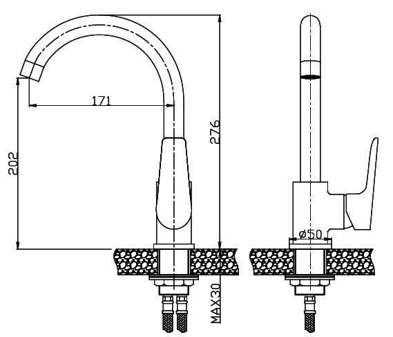 Смеситель для кухни Invena Dokos белый BZ-19-002