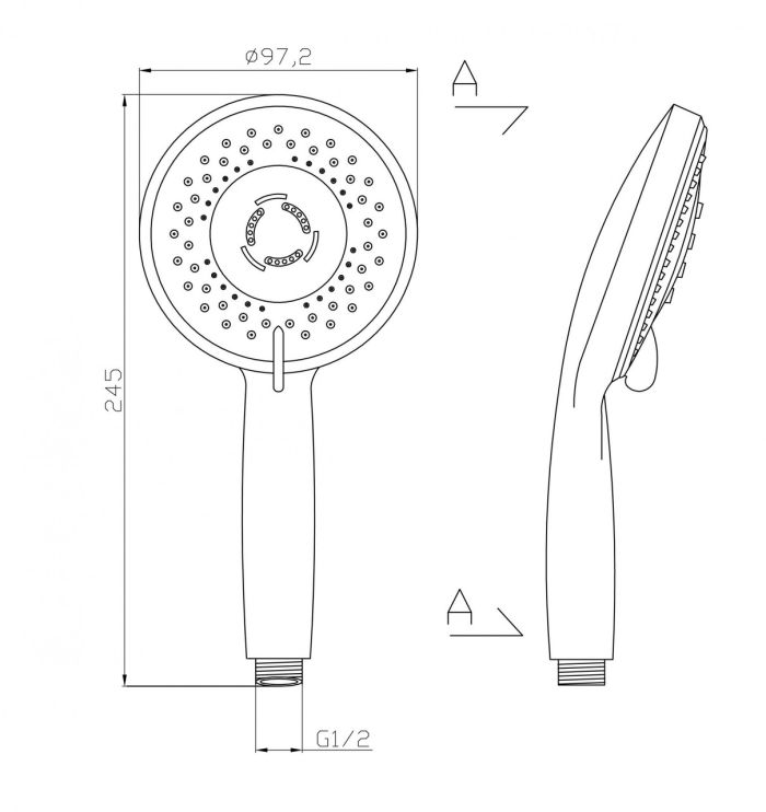 Лейка для душа Invena Astri круглая хром AS-67-001