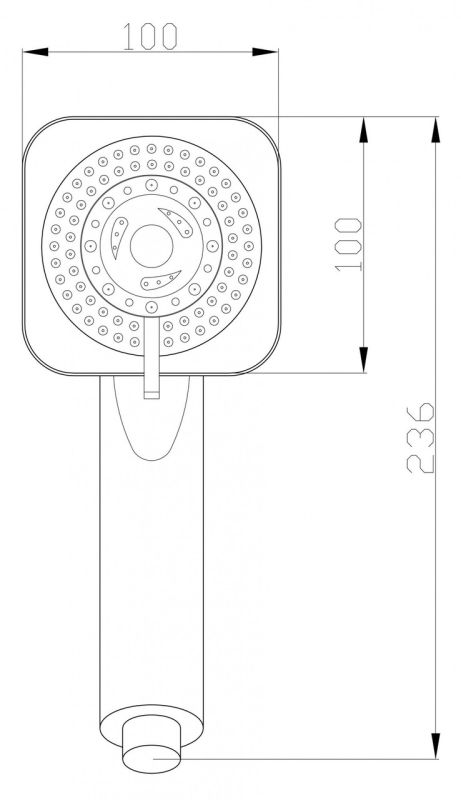 Лейка для душа Invena Alize прямоугольная хром AS-81-001