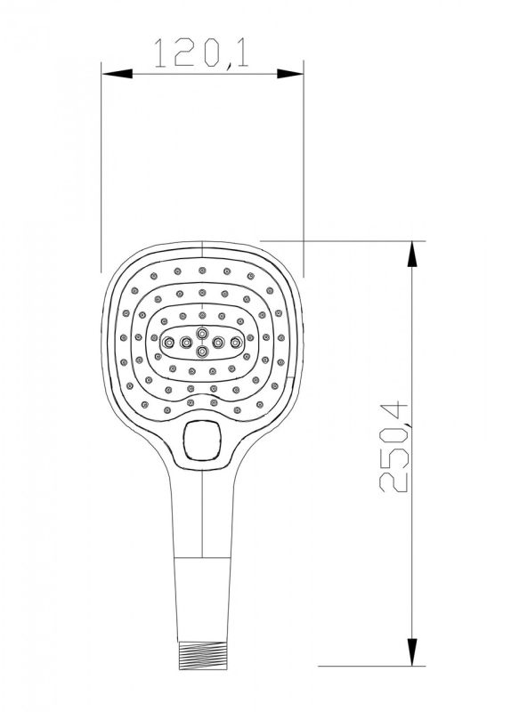Лейка для душа Invena Rotonda прямоугольная хром SC-D1-C36