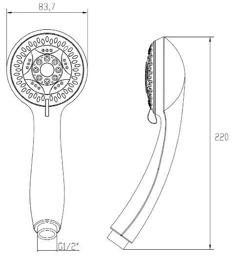 Лейка для душа Invena Esla круглая хром AS-94-001
