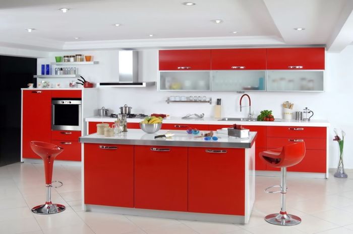 Смеситель для кухни с гибким изливом Invena Kameleon хром, красный