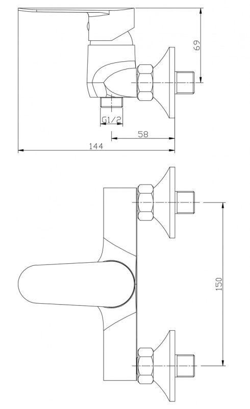 Смеситель для душа Invena Esla хром BN-94-001