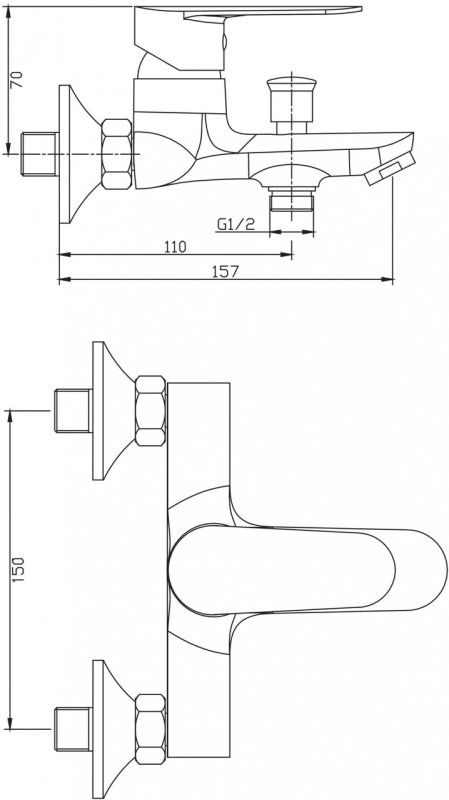 Смеситель для ванны Invena Esla хром BW-94-001