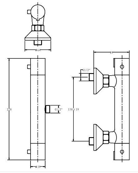 Смеситель для душа Invena Imola хром BT-11-001