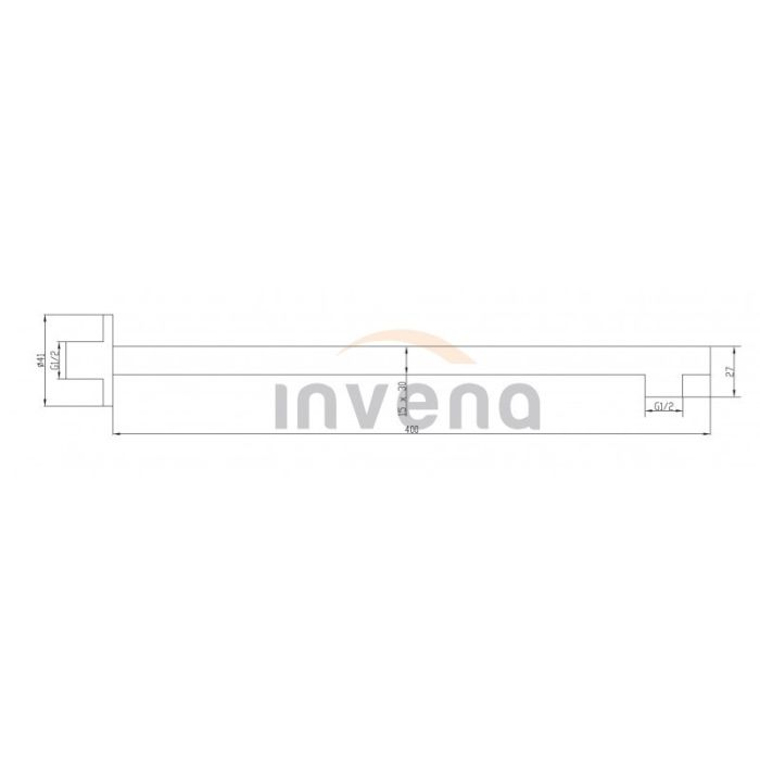 Кронштейн для верхнего душа Invena 40 настенный черный SC-D1-078