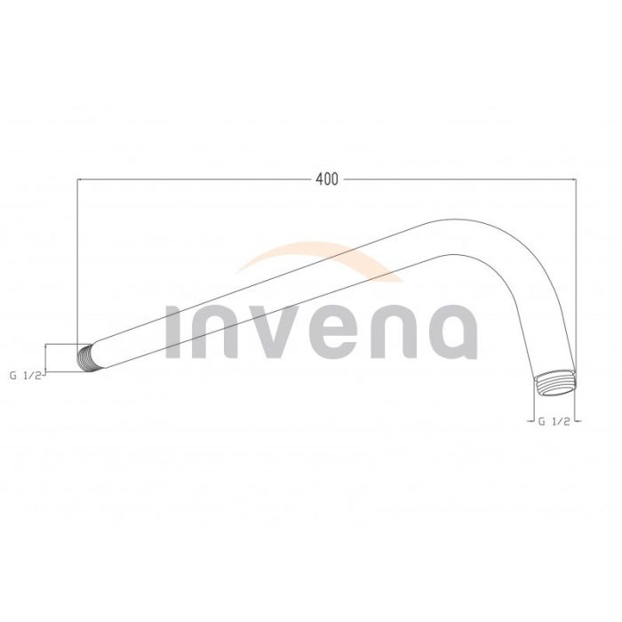 Кронштейн для верхнего душа Invena 40 настенный черный SC-D1-077
