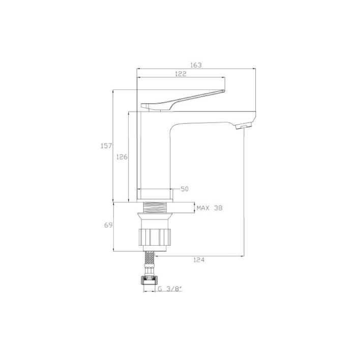 Смеситель для раковины Invena Paros черный BU-09-004