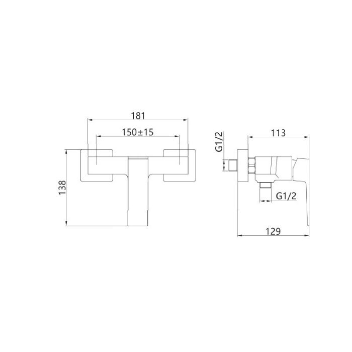 Смеситель для душа Invena Paros черный BN-09-004