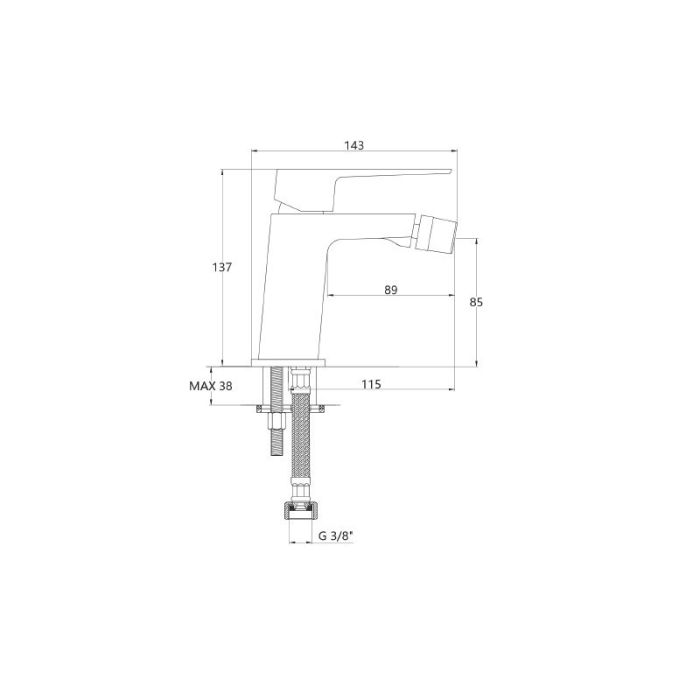 Смеситель для биде Invena Paros черный BB-09-004