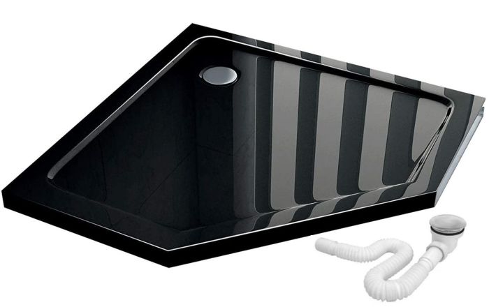 Душевая кабина Rea Hex 90x90 R/L черный + Душевой поддон 90x90