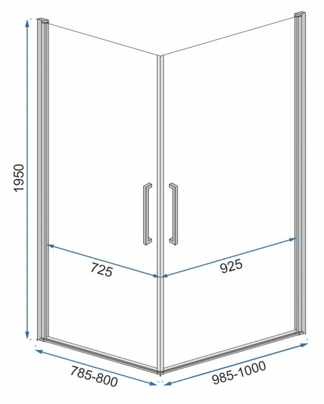 Душевая кабина Rea Rubik 80x80 R/L черный матовый