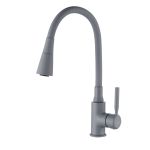 Змішувач для кухні з гнучким виливом Invena Hula Plus сірий BZ-85-P05