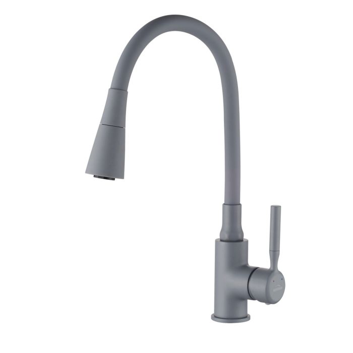 Смеситель для кухни с гибким изливом Invena Hula Plus серый BZ-85-P05