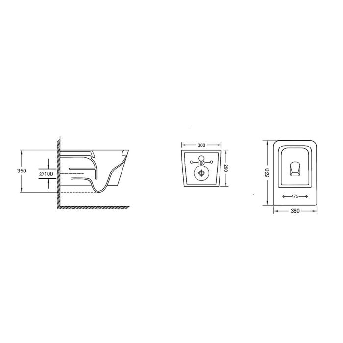 Унитаз подвесной Qtap Crow безобедочный с сиденьем Soft-close QT05335170W