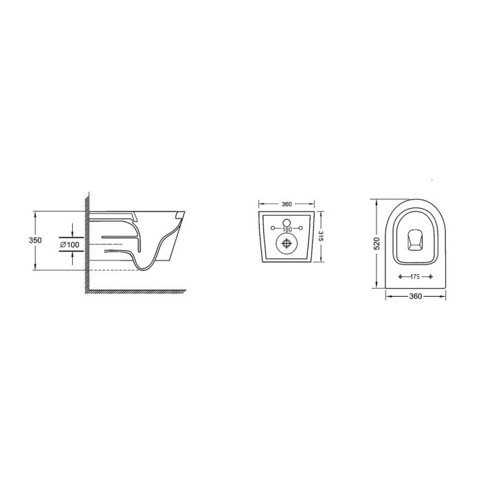 Унитаз подвесной Qtap Jay безобедочный с сиденьем Soft-close QT07335176W