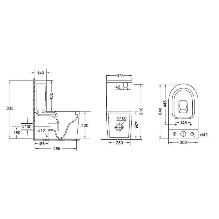 Унитаз-компакт Qtap Stork безобедочный с сиденьем Soft-close QT15222178W
