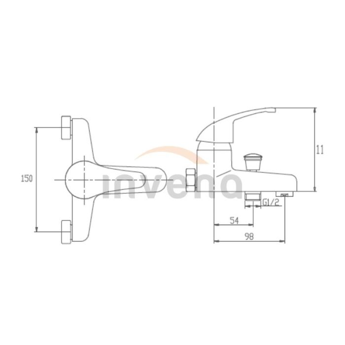 Смеситель для ванны Invena Ava New хром BW-06-001