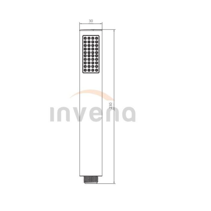 Лейка для душа Invena Square прямоугольная хром AS-05-001