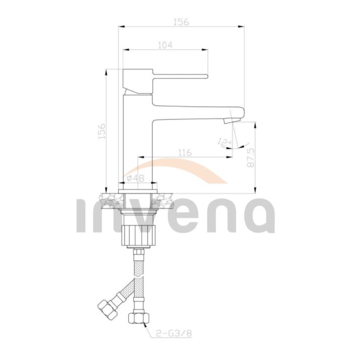 Смеситель для раковины Invena Glamour золото BU-02-009