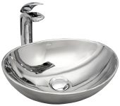 Раковина накладная Rea Sofia 415х335х135 серебряный