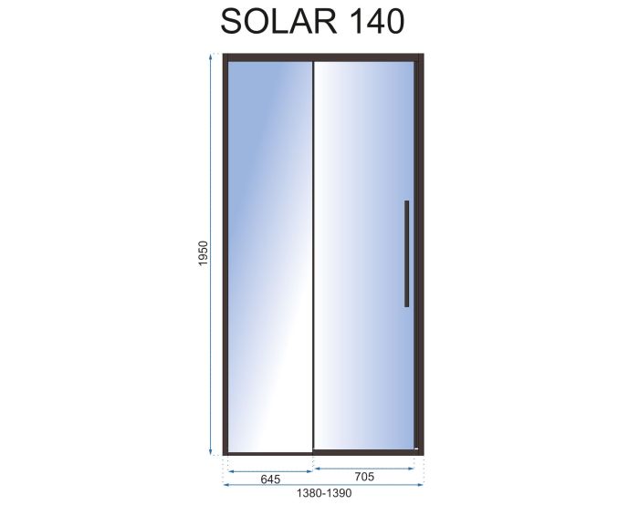 Душевые двери Rea Solar 140 черный матовый